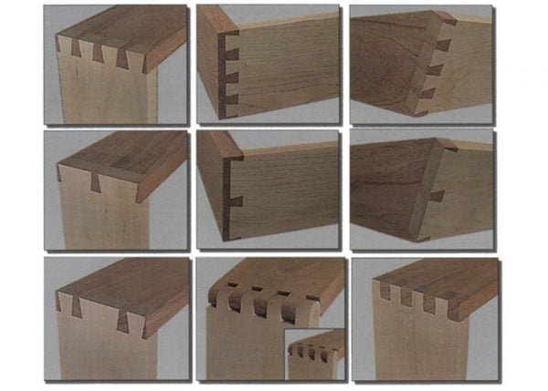 Pagalbinė priemonė savadarbio kregždės uodegos sujungimų šablono gamybai - kregždės uodegos tipo sujungimų iliustracija