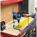 Elektrinio gręžtuvo stovas - panaudojimo pavyzdys