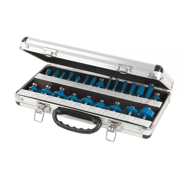 Medienos apdirbimo frezų komplektas 1/4 TCT, 24 vnt.