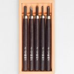 Japoniškų raižiklių medienos drožybai komplektas 5 vnt. popierinėje dėžutėje