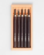 Japoniškų raižiklių medienos drožybai komplektas 5 vnt. popierinėje dėžutėje