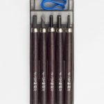 Japoniškų raižiklių medienos drožybai komplektas 5 vnt. plastikinėje dėžutėje