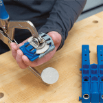 Universalus prispaudimo adapteris Kreg Jig 300 – osios serijos kišeninių skylių gręžimo šablonams - panaudojimo pavyzdys