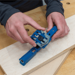 Universalus prispaudimo adapteris Kreg Jig 300 – osios serijos kišeninių skylių gręžimo šablonams - panaudojimo pavyzdys