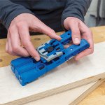 Universalus prispaudimo adapteris Kreg Jig 300 – osios serijos kišeninių skylių gręžimo šablonams - panaudojimo pavyzdys