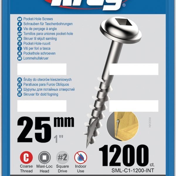 Kreg varžtai SML-C1-1200–25mm