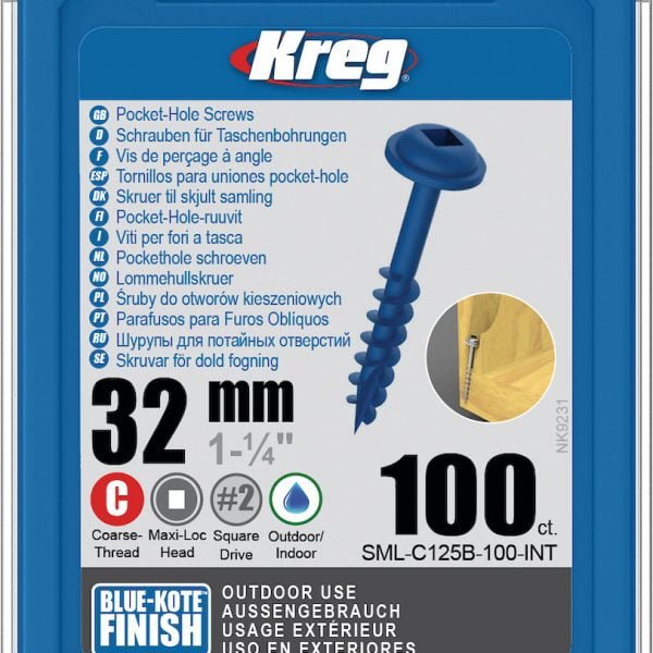 Kreg varžtai Blue-Kote SML-C125B-100-32mm