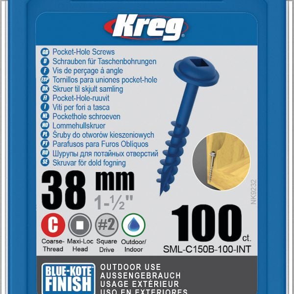 Kreg varžtai Blue-Kote SML-C150B-100-38mm