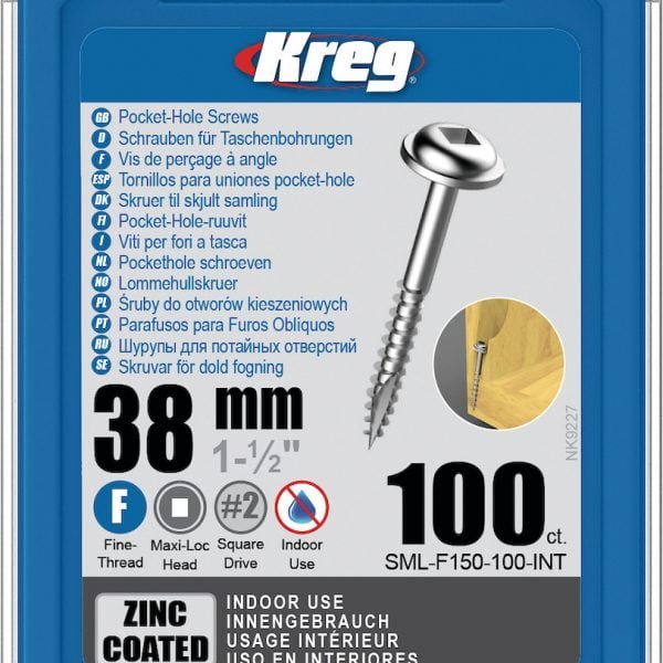 Kreg varžtai SML-F150-100 – 38mm