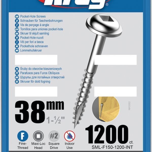 Kreg varžtai SML-F150-1200–38mm