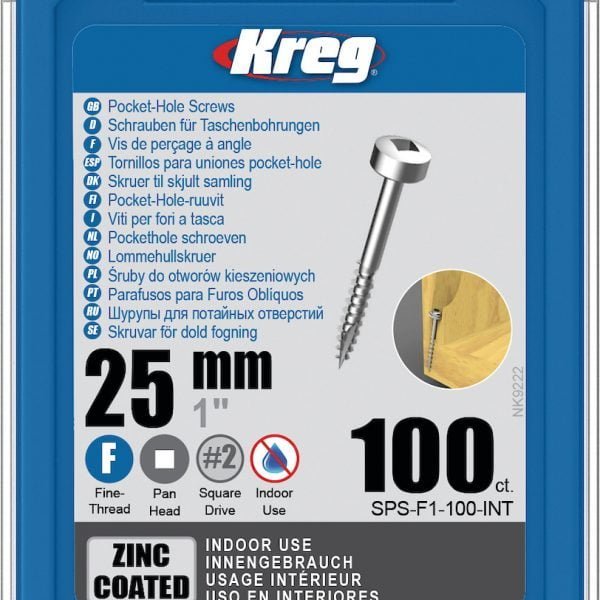 Kreg varžtai SPS-F1-100 – 25mm