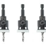 Grąžtų su gilintuvu galvutės įleidimui komplektas 3 vnt.