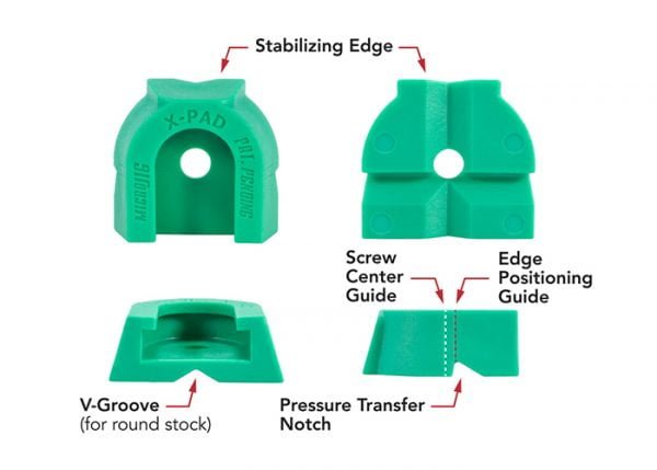 Spaudimo galvutės antdėklų X-PAD™ komplektas (4 vnt.) MATCHFIT darbastalio spaustuvams
