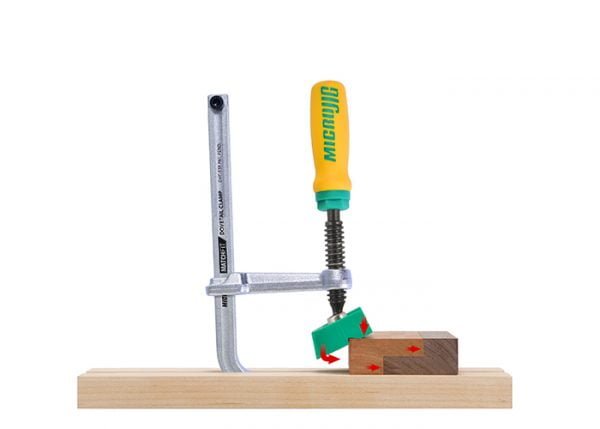 Spaudimo galvutės antdėklas X-PAD™ MATCHFIT darbastalio spaustuvams - panaudojimo pavyzdys