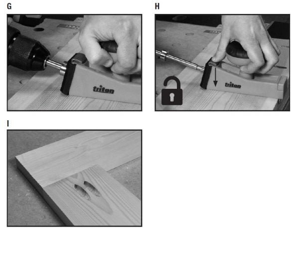 Greito nustatymo pagalbinis šablonas (Pocket hole jig) paslėptų skylių gręžimui Triton T3PHJ