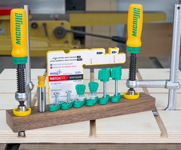 Darbastalio spaustuvų komplektas su priedais MATCHFIT Dovetail Track Clamp PRO