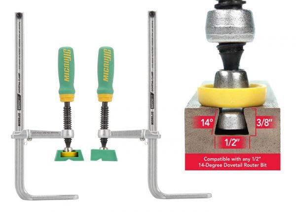 Darbastalio spaustuvas MATCHFIT Dovetail Track Clamp