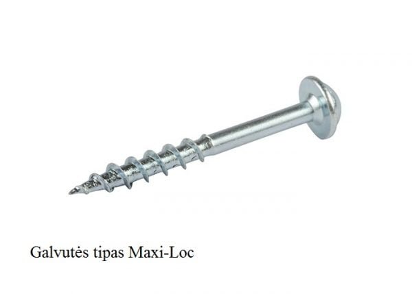 Cinkuoti varžtai Kreg sistemos paslėptų skylių sujungimams