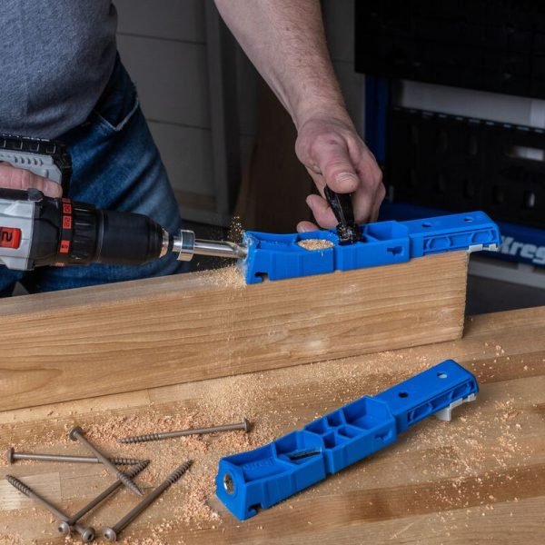 Pagalbinis šablonas kišeninių skylių gręžimui Kreg Pocket-Hole Jig XL - panaudojimo pavyzdys