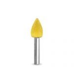 Geltonas kotinis drožtuvas Saburrtooth 6mm Shank Flame 1/2"