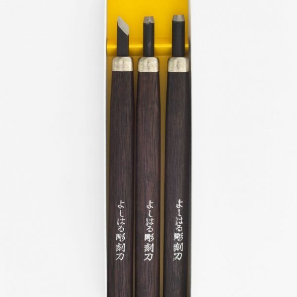 Japoniškų raižiklių medienos drožybai komplektas 3 vnt.