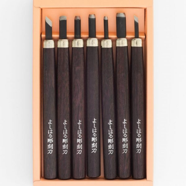 Japoniškų raižiklių medienos drožybai komplektas 7 vnt.