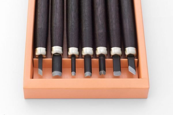 Japoniškų raižiklių medienos drožybai komplektas 7 vnt.