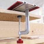 Universalūs tvirtinimo spaustukai Milescraft TrackClamps - panaudojimo pavyzdys