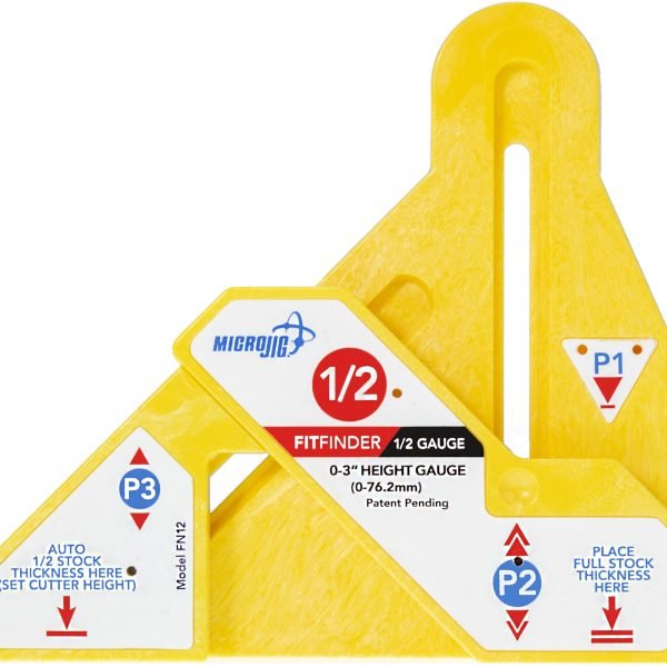Pusės ruošinio aukščio nustatymo matuoklis MicroJig Fitfinder