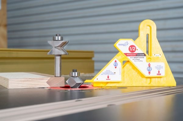 Pusės ruošinio aukščio nustatymo matuoklis MicroJig Fitfinder - panaudojimo pavyzdys