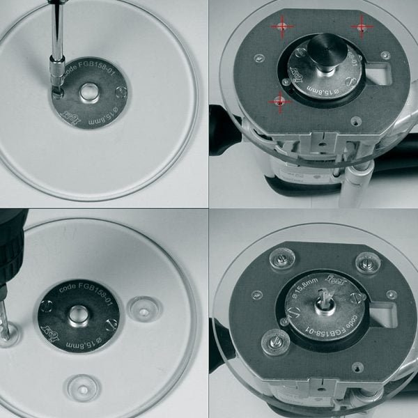 Universali plokštė frezerio kopijavimo žiedų montavimui