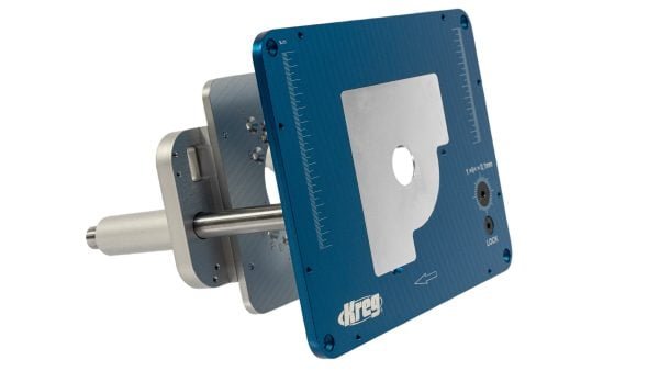 Frezavimo mašinėlės montavimo plokštė su tikslaus pakėlimo mechanizmu Kreg Precision Router Lift
