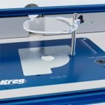 Apsauginis ekranas su pradžios taško kaiščiu tikslaus pakėlimo mechanizmui Kreg Precision Router Lift