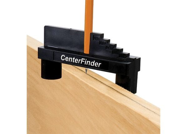 Briaunos centro nustatymo šablonas Milescraft CenterFinder - panaudojimo pavyzdys