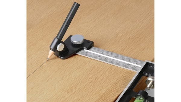 Skriestuvo antgalių plokščiai liniuotei komplektas MPOWER FLAT LYING TRAMMEL SET - panaudojimo pavyzdys