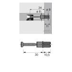Greito montavimo pritraukimo sraigtas baldinių plokščių sujungimui - montavimo schema