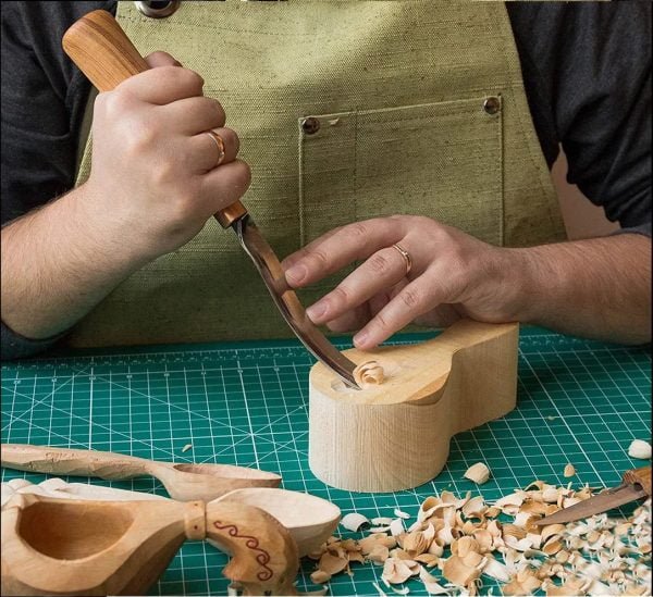 Išlenktas pusapvalis drožybos kaltas 20mm