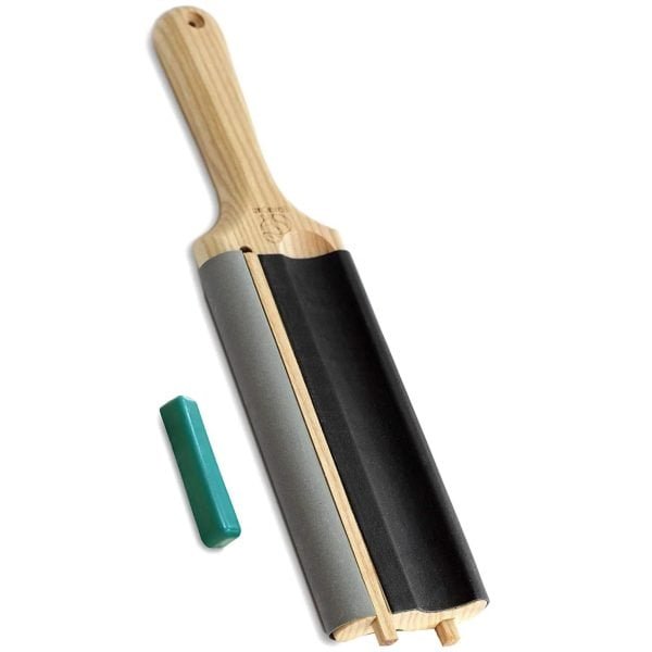 Dvipusis riestų drožybos peilių galandimo stropas