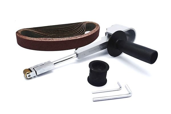 Kampinio šlifuoklio priedas juostiniam šlifavimui MANPA TOOLS