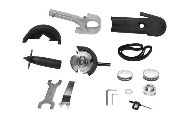 Drožybos priedas kampiniam šlifuokliui Manpa Tools Belt Cutter Attachment Basic Set