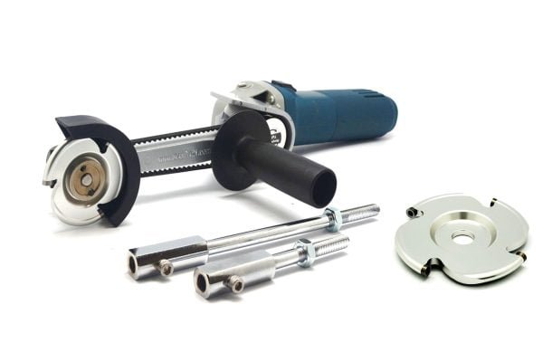 Drožybos priedas Manpa Tools Multi Cutter Attachment sumontuotas ant kampinio šlifuoklio