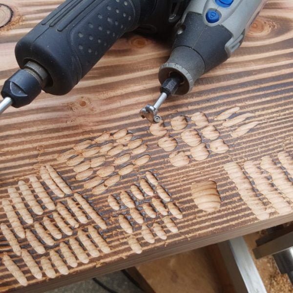 Mini drožtuvas SCR 6mm koteliu Manpa Tools Mini Round Carving Bit - panaudojimo pavyzdys