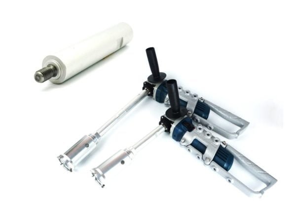 Drožtuvas skylėms Manpa Tools Holes Cutter - sumontuotas ant kampinio šlifuoklio su prailginimo velenu