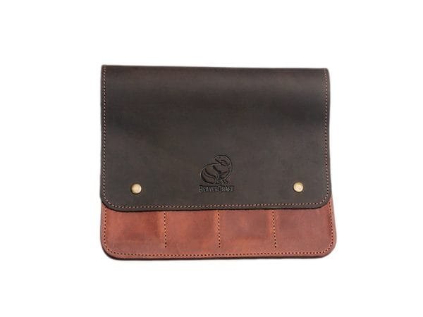 Keturių dalių odinis dėklas drožybos įrankiams