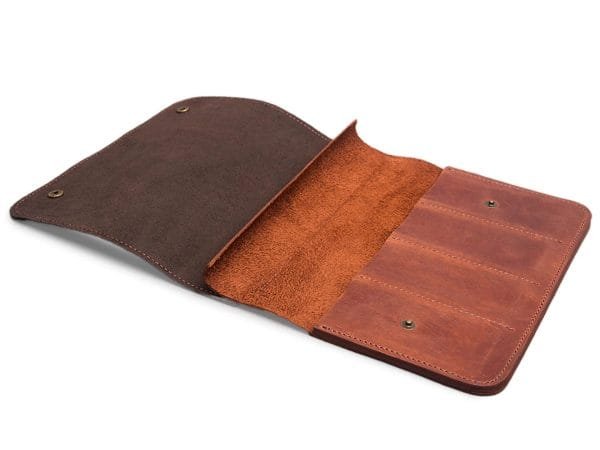 Keturių dalių odinis dėklas drožybos įrankiams