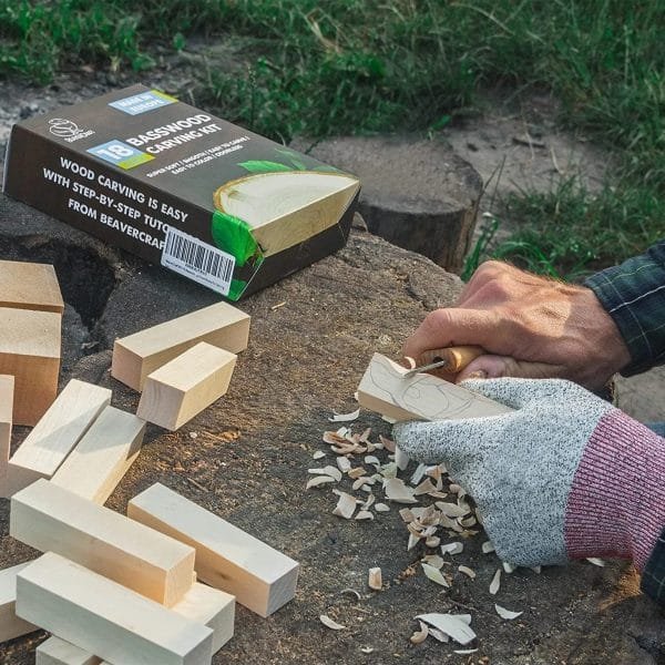 Medinių kaladėlių drožinėjimo projektams rinkinys 18vnt.