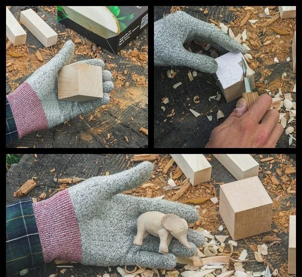 Medinių kaladėlių drožinėjimo projektams rinkinys 18vnt.