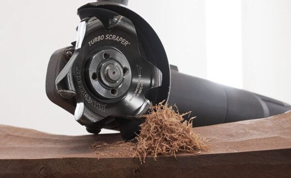 Arbortech rotacinis drožtuvas TURBO Scraper - panaudojimo pavyzdys