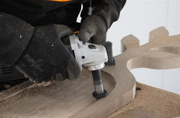 Kotinis drožtuvas Arbortech TURBOShaft - panaudojimo pavyzdys