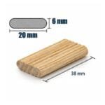 Mediniai kaiščiai dyginiams sujungimams Kreg MortiseMate 6mm X 75vnt.